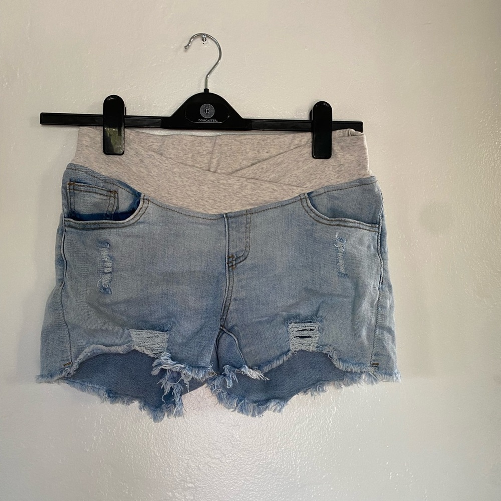 Maternity jean shorts
